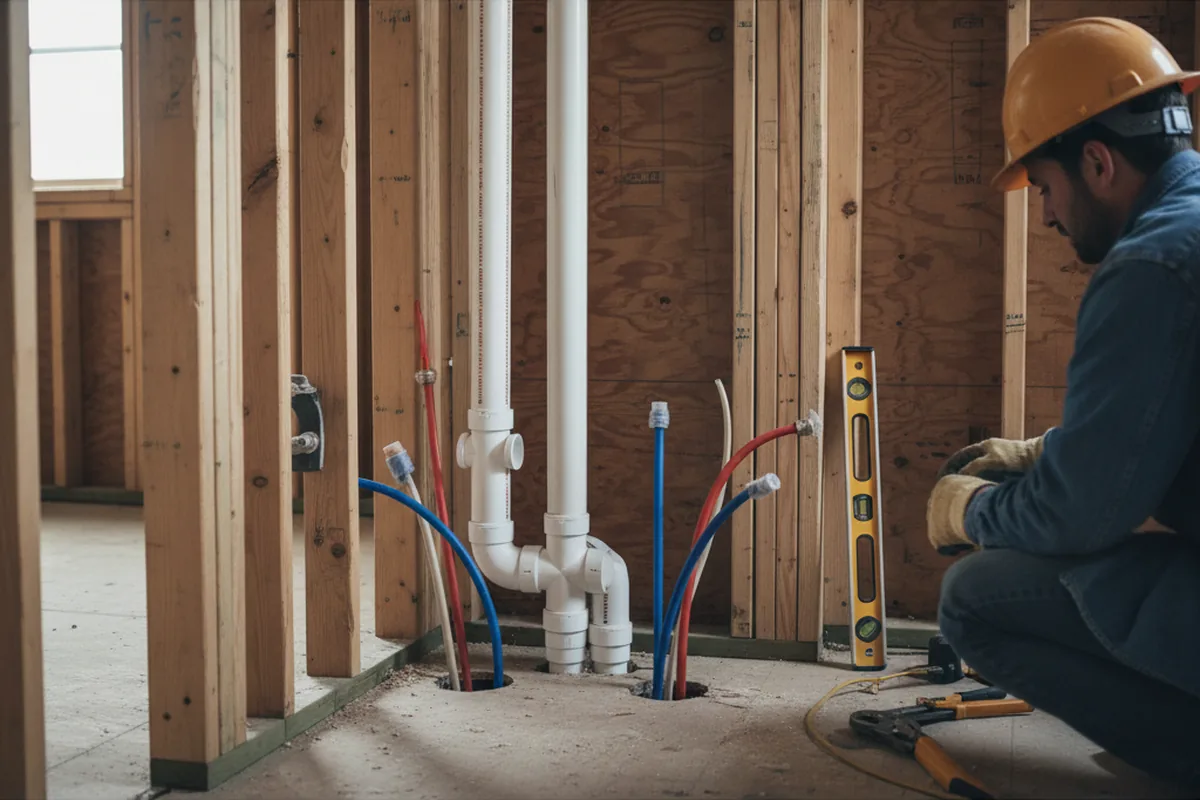 Drain and supply rough-in during Garbage Disposal Repair in Pasadena